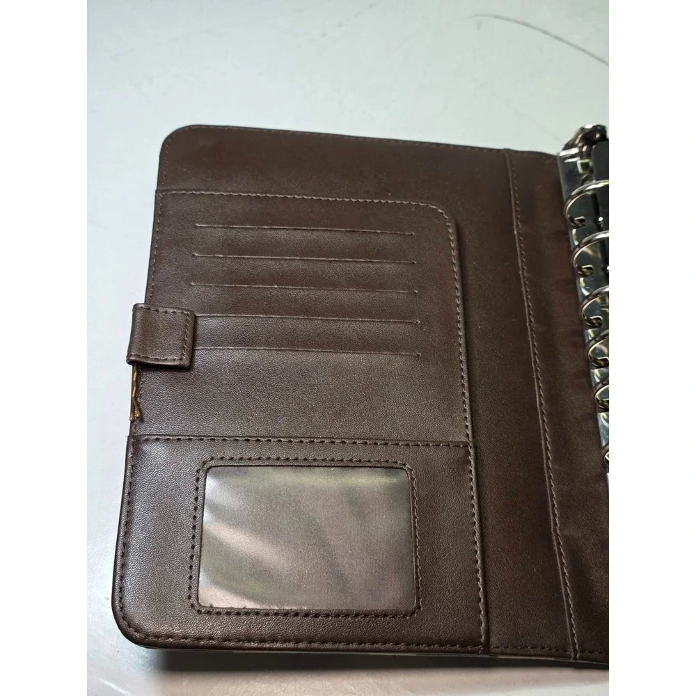 Franklin Covey Planner Organizer 7 Rings Binder Brown Tan‎ Yellow Geometric Rare